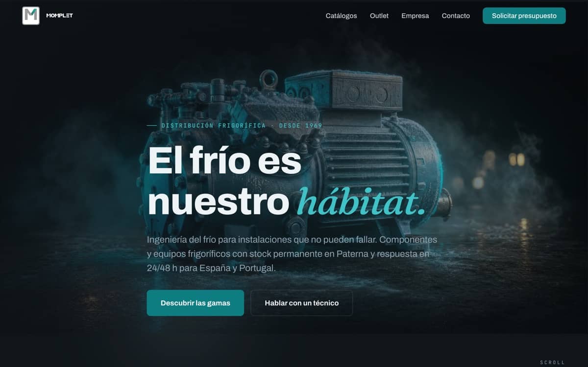 Captura de la web de Grupo Momplet