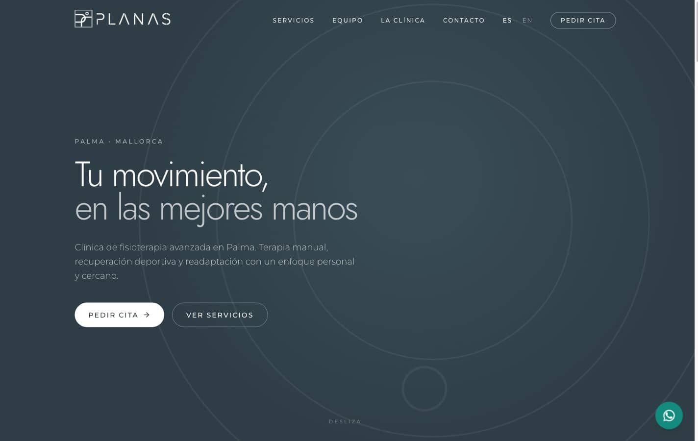 Captura de la web de Clínica Planas
