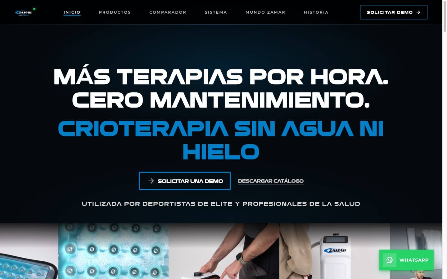 Captura de la web de Zamar Ibérica